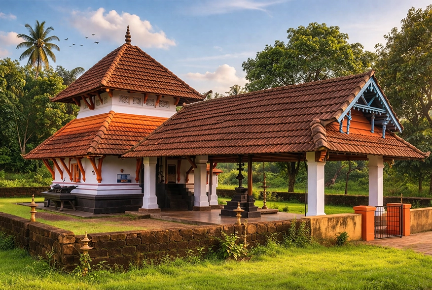 Kerala temple architecture and natural surroundings inspiration
